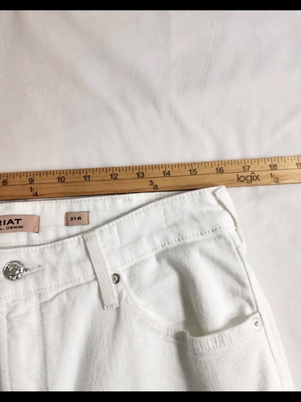 Ariat Wide Leg Jeans Women's Size 31 R White Ultra High Rise Stretch Crop NWT 54 - Picture 8 of 15